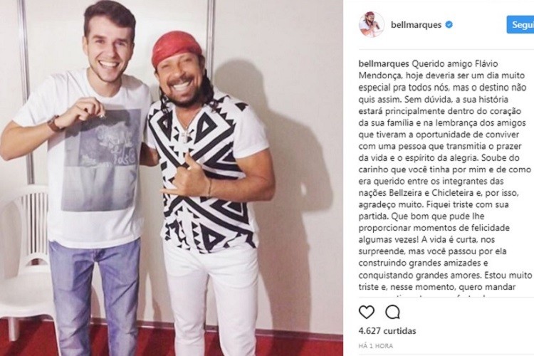 Bell Marques faz homenagem para fã sergipano morto em acidente na BR-235