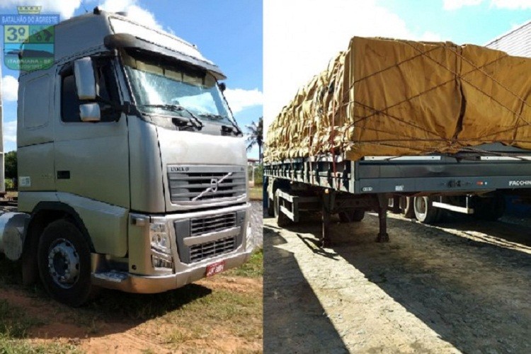 Polícia recupera carreta roubada e abandonada em Macambira