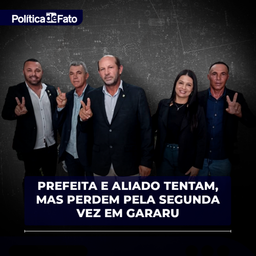 Prefeita e aliado tentam, mas perdem pela segunda vez em Gararu