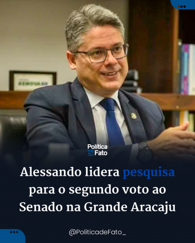 Alessando lidera pesquisa para o segundo voto ao Senado na Grande Aracaju
