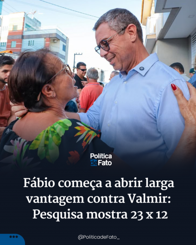 Fábio começa a abrir larga vantagem contra Valmir: Pesquisa mostra 23 x 12