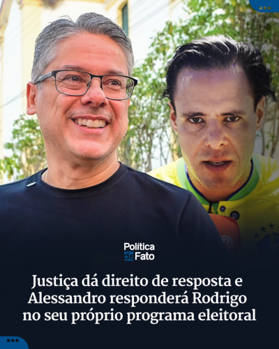 Justiça dá direito de resposta e Alessandro responderá Rodrigo no seu próprio programa eleitoral