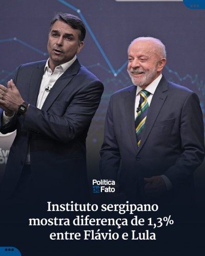 Instituto sergipano mostra diferença de 1,3% entre Flávio e Lula