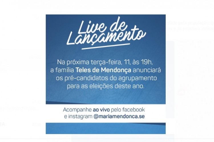 Itabaiana: Família Teles de Mendonça anunciará nesta terça-feira, 11, os pré-candidatos do seu agrupamento