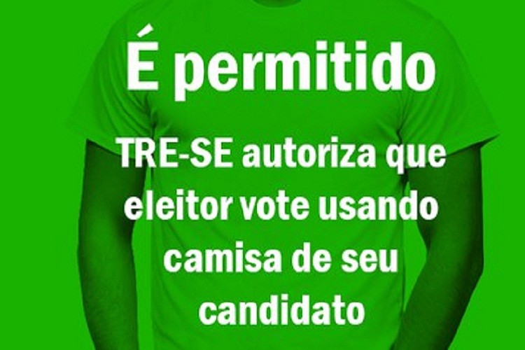 TRE-SE autoriza que eleitor vote usando camisa de seu candidato